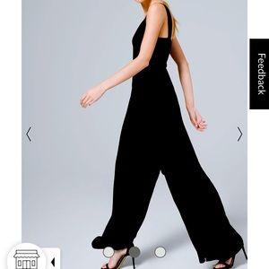 WHBM Black Slit leg dress jumpsuit